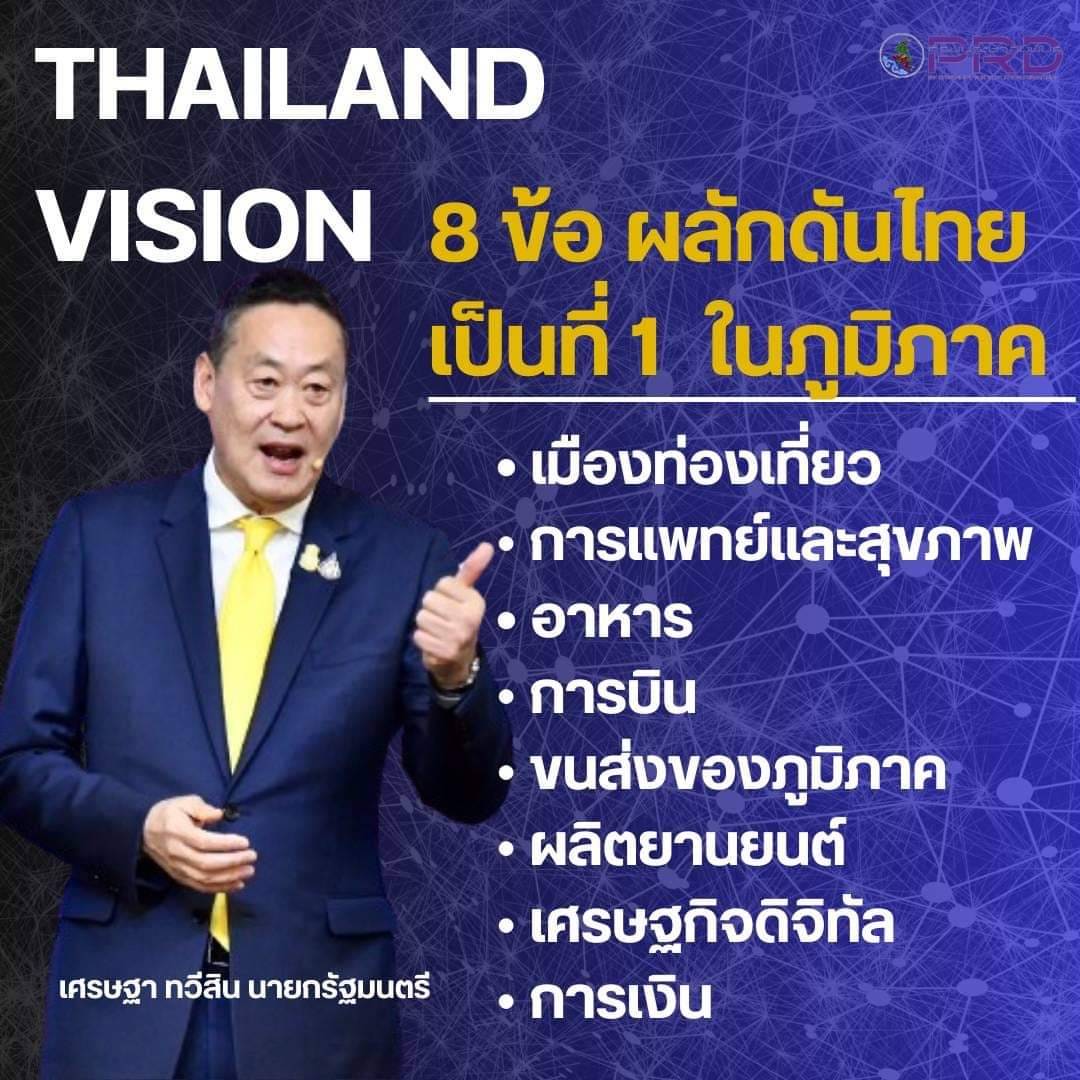 นายเศรษฐา ทวีสิน นายกรัฐมนตรี แถลงวิสัยทัศน์ประเทศไทย “IGNITE THAILAND : จุดพลัง รวมใจ ไทยเป็นหนึ่ง”